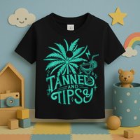 Retro Tanned And Tipsy Beach Summer Vacation Toddler T-Shirt
