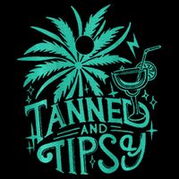 Retro Tanned And Tipsy Beach Summer Vacation Womens T-Shirt