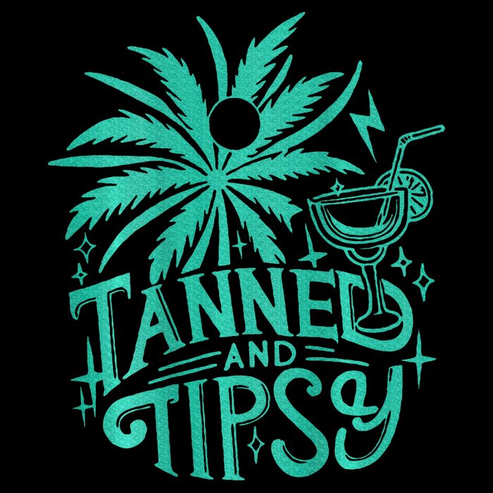 Retro Tanned And Tipsy Beach Summer Vacation Womens T-Shirt