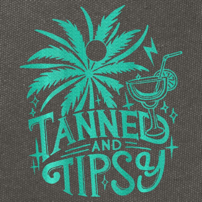 Retro Tanned And Tipsy Beach Summer Vacation Cotton Canvas Backpack