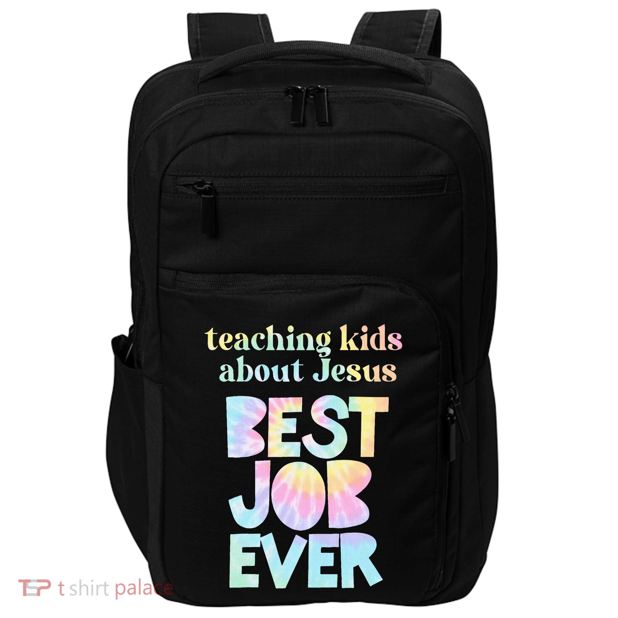 Retro Teaching About Jesus is the Best Job Ever Tie Dye Impact Tech Backpack