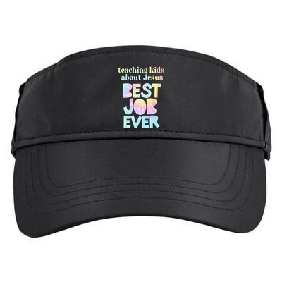Retro Teaching About Jesus is the Best Job Ever Tie Dye Adult Drive Performance Visor
