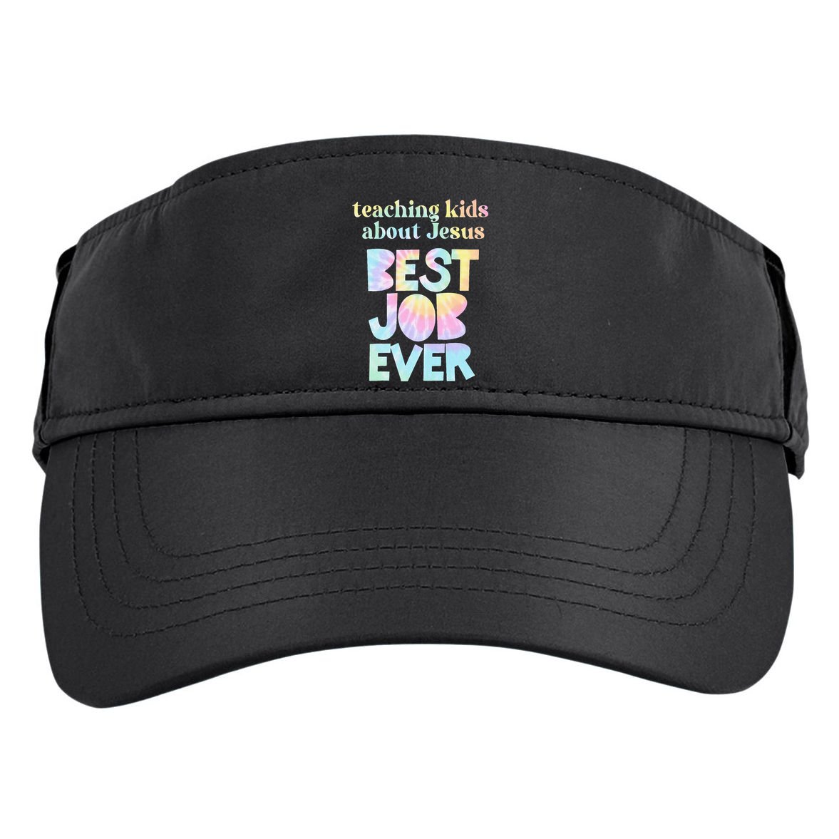Retro Teaching About Jesus is the Best Job Ever Tie Dye Adult Drive Performance Visor