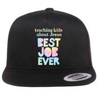 Retro Teaching About Jesus is the Best Job Ever Tie Dye Flat Bill Trucker Hat