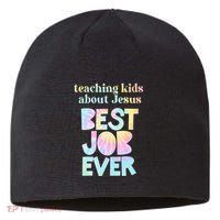 Retro Teaching About Jesus is the Best Job Ever Tie Dye Sustainable Beanie