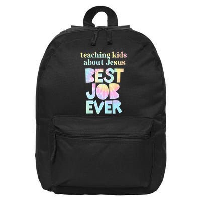 Retro Teaching About Jesus is the Best Job Ever Tie Dye 16 in Basic Backpack