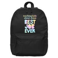 Retro Teaching About Jesus is the Best Job Ever Tie Dye 16 in Basic Backpack