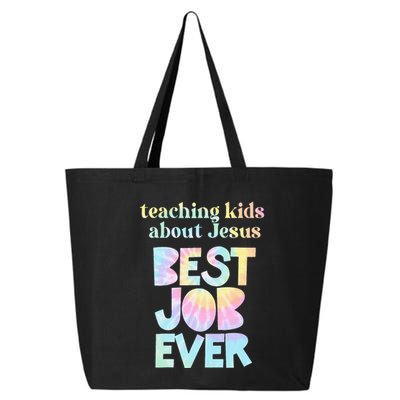 Retro Teaching About Jesus is the Best Job Ever Tie Dye 25L Jumbo Tote