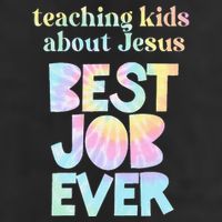 Retro Teaching About Jesus is the Best Job Ever Tie Dye 25L Jumbo Tote