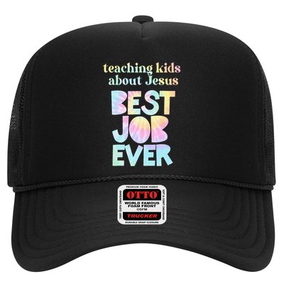 Retro Teaching About Jesus is the Best Job Ever Tie Dye Trucker Hat