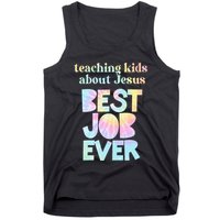 Retro Teaching About Jesus is the Best Job Ever Tie Dye Tank Top