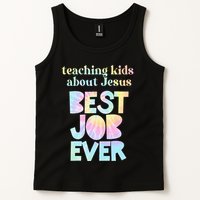 Retro Teaching About Jesus is the Best Job Ever Tie Dye Tank Top