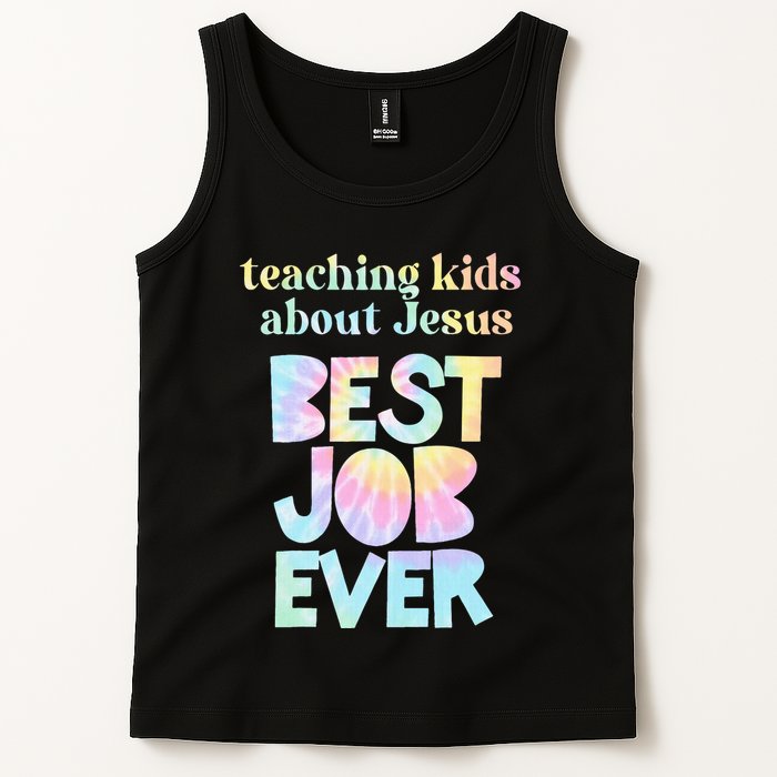 Retro Teaching About Jesus is the Best Job Ever Tie Dye Tank Top