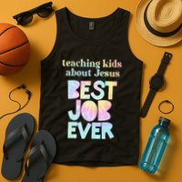 Retro Teaching About Jesus is the Best Job Ever Tie Dye Tank Top