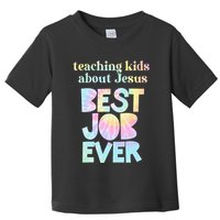 Retro Teaching About Jesus is the Best Job Ever Tie Dye Toddler T-Shirt