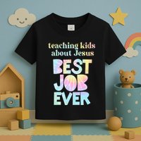 Retro Teaching About Jesus is the Best Job Ever Tie Dye Toddler T-Shirt