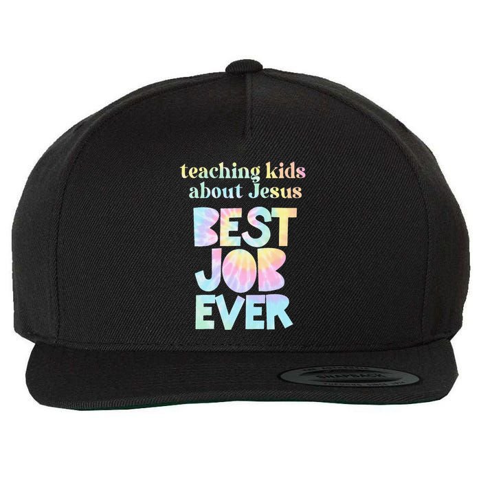 Retro Teaching About Jesus is the Best Job Ever Tie Dye Wool Snapback Cap