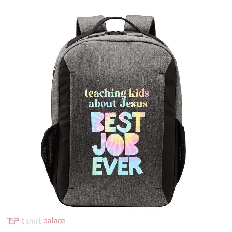 Retro Teaching About Jesus is the Best Job Ever Tie Dye Vector Backpack
