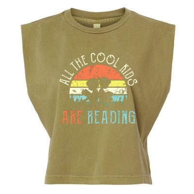 Reading Teacher All The Cool Are Reading Book Vintage Garment-Dyed Women's Muscle Tee