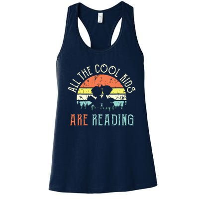 Reading Teacher All The Cool Are Reading Book Vintage Women's Racerback Tank