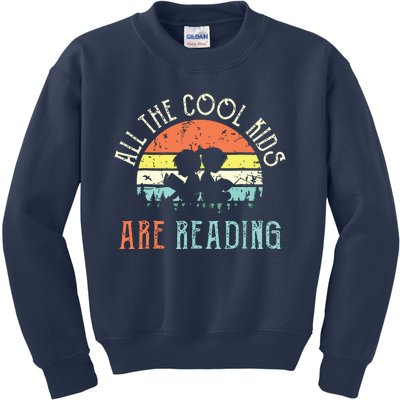 Reading Teacher All The Cool Are Reading Book Vintage Kids Sweatshirt