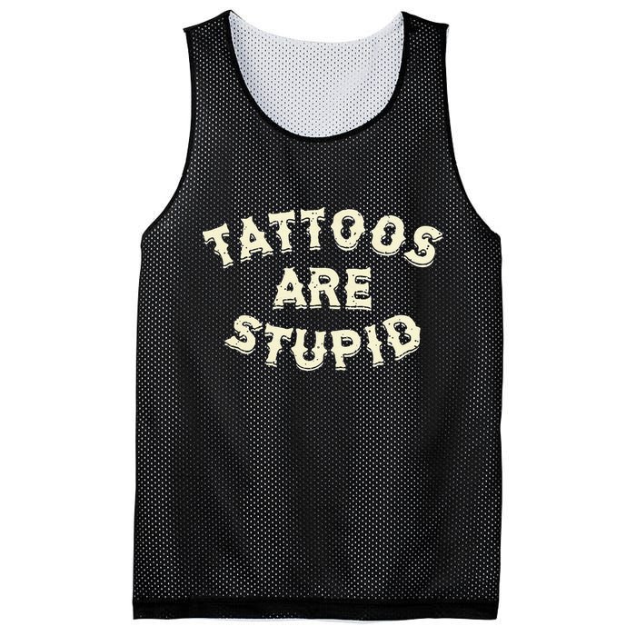 retro Tattoos Are Stupid Mesh Reversible Basketball Jersey Tank