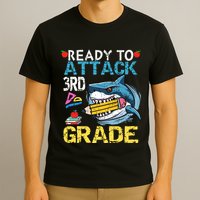 Ready To Attack 3rd Grade Funny Shark 3rd First Day School T-Shirt