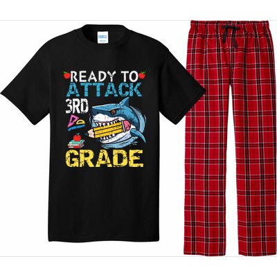 Ready To Attack 3rd Grade Funny Shark 3rd First Day School Pajama Set