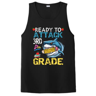 Ready To Attack 3rd Grade Funny Shark 3rd First Day School PosiCharge Competitor Tank