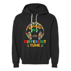 Rockin' To A Different Tune Autistic Awareness Garment-Dyed Fleece Hoodie