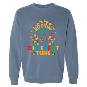 Rockin' To A Different Tune Autistic Awareness Garment-Dyed Sweatshirt