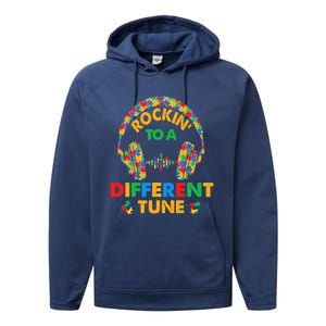 Rockin' To A Different Tune Autistic Awareness Performance Fleece Hoodie