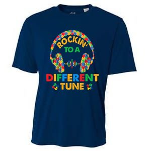 Rockin' To A Different Tune Autistic Awareness Cooling Performance Crew T-Shirt