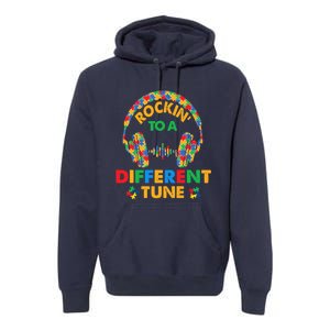 Rockin' To A Different Tune Autistic Awareness Premium Hoodie