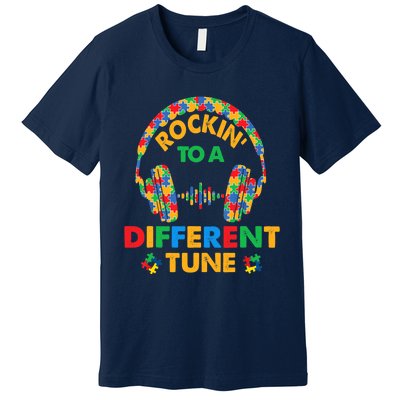 Rockin' To A Different Tune Autistic Awareness Premium T-Shirt