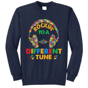 Rockin' To A Different Tune Autistic Awareness Tall Sweatshirt