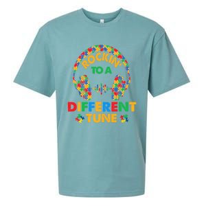 Rockin' To A Different Tune Autistic Awareness Sueded Cloud Jersey T-Shirt