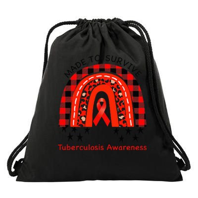 Rainbow Tuberculosis Awareness Red Ribbon World TB Day Drawstring Bag