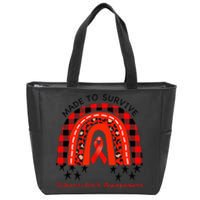 Rainbow Tuberculosis Awareness Red Ribbon World TB Day Zip Tote Bag