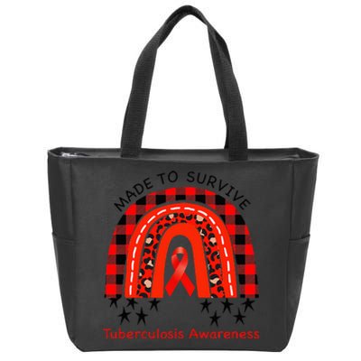 Rainbow Tuberculosis Awareness Red Ribbon World TB Day Zip Tote Bag