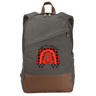 Rainbow Tuberculosis Awareness Red Ribbon World TB Day Cotton Canvas Backpack