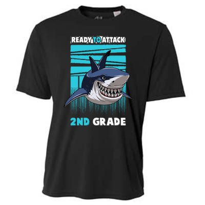 Ready To Attack 2nd Grade Shark Gifts Funny Cooling Performance Crew T-Shirt