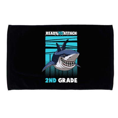 Ready To Attack 2nd Grade Shark Gifts Funny Microfiber Hand Towel