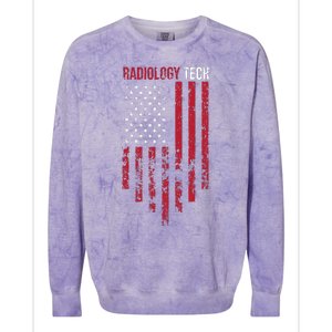 Radiology Tech American Flag Usa Xray Technologist Gift Colorblast Crewneck Sweatshirt