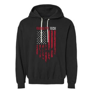 Radiology Tech American Flag Usa Xray Technologist Gift Garment-Dyed Fleece Hoodie