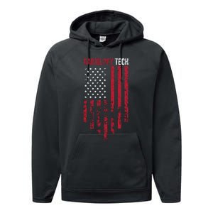 Radiology Tech American Flag Usa Xray Technologist Gift Performance Fleece Hoodie