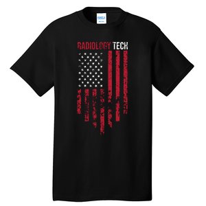 Radiology Tech American Flag Usa Xray Technologist Gift Tall T-Shirt