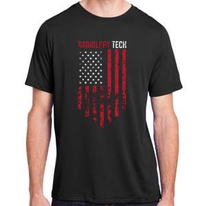 Radiology Tech American Flag Usa Xray Technologist Gift Adult ChromaSoft Performance T-Shirt