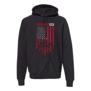 Radiology Tech American Flag Usa Xray Technologist Gift Premium Hoodie