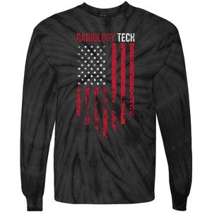 Radiology Tech American Flag Usa Xray Technologist Gift Tie-Dye Long Sleeve Shirt